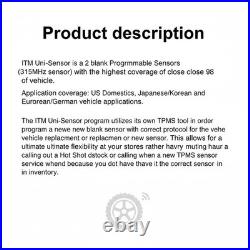 100x ITM(08002HPR) Uni-Sensor Grey 315MHz TPMS Car Sensor with Rubber Valve Stem