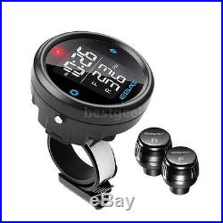 10x Motorcycle TPMS Tire Pressure Monitor System LCD with 2 External Sensor P6H8