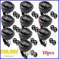 10x Motorcycle Tpms Tire Pressure Monitor System LCD With 2 External Sensor P3o1