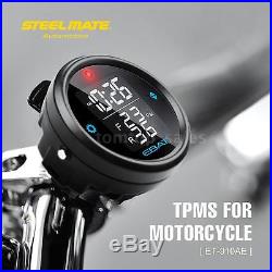 10x Motorcycle Tpms Tire Pressure Monitor System LCD With 2 External Sensor P3o1