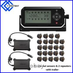 24 Sensors TPMS Tire Pressure Monitoring System for Trailers/Containers/Trucks