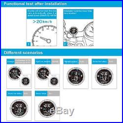 2x Motorcycle TPMS Tire Pressure Monitor System LCD with 2 External Sensors F2M0