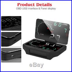 3 IN 1 HUD&TPMS Head Up Display Tire Pressure Monitoring Sensor OBD2 Thermometer