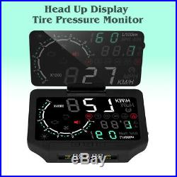 3 IN 1 HUD&TPMS Head Up Display Tire Pressure Monitoring Sensor OBD2 Thermometer