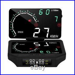 3 IN 1 HUD&TPMS Head Up Display Tire Pressure Monitoring Sensor OBD2 Thermometer