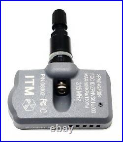 4 2004-2019 TPMS Tire Pressure Sensors OEM Replacement Matte Black Valve Stems