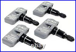 4 2005-2019 TPMS Tire Pressure Sensors Jeep Gloss Black Aluminum Valve Stems