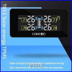 4 Internal Sensors Solar Car TPMS LCD Tire Pressure Monitor Wireless DIY Kit