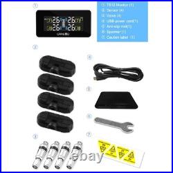 4 Internal Sensors Solar Car TPMS LCD Tire Pressure Monitor Wireless DIY Kit