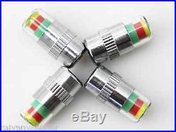 4 Pcs Motorcycle Tire Pressure Monitor Valve Stems Caps Covers Sensor For Harley
