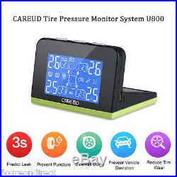 4 Sensors Wireless Solar Charge TPMS Tire Tyre Pressure Monitoring LCD Display