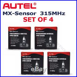 (4) Set of Autel MX-Sensor 315MHz Universal TPMS Sensor for Tire Pressure