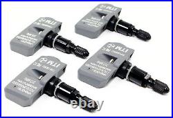 4 TPMS Tire Pressure Sensors Audi 315 433 Gloss Black Aluminum Valve Stems
