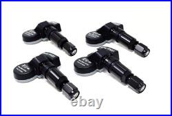 4 TPMS Tire Pressure Sensors for Chevrolet Silverado Black Valve Stems VPE