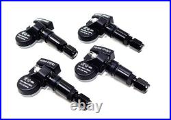 4 TPMS Tire Pressure Sensors for Dodge Ram Promaster Gloss Black Valve Stems