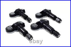 4 TPMS Tire Pressure Sensors for Dodge Ram Promaster Gloss Black Valve Stems