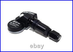 4 TPMS Tire Pressure Sensors for Dodge Ram Promaster Gloss Black Valve Stems