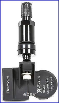4 TPMS tire pressure sensors metal valve black for BMW F20 F21 F30 F31 F34 F36