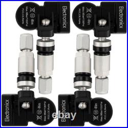 4 Tire Pressure Sensors TPMS Sensors Metal Valve Silver for BMW 3 Series F30/F31