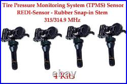 4 x VDO REDI Sensor SE10001HPR 315HZ For Most Vehicles 2002-2020