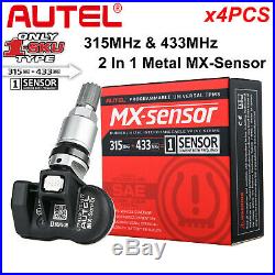 4PCS Autel MX-Sensor 315 & 433MHz 2 in 1 Programmbale TPMS Tire Pressure Sensor