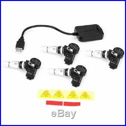 4X USB Car Tire Pressure Monitor System TPMS + Internal Sensors for Android GPS