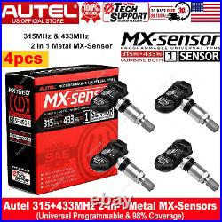 4pcs Autel MX-Sensor 315&433MHz Programmable TPMS Universal Tire Pressure Sensor