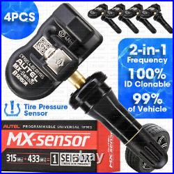 4pcs Autel MX-Sensor 315&433MHz Programmable TPMS Universal Tire Pressure Sensor