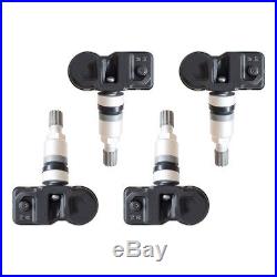4x 433 Mhz TPMS Tire Pressure Sensors with Silver Metal Clamp-In Valve E6C3090