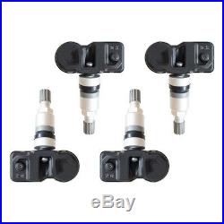 4x 433 Mhz TPMS Tire Pressure Sensors with Silver Metal Clamp-In Valve E6F0E57