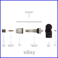 4x 433 Mhz TPMS Tire Pressure Sensors with Silver Metal Clamp-In Valve E734923