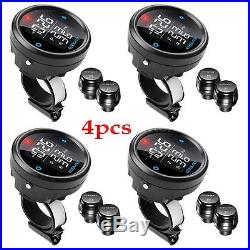 4x Steelmate 2-Sensors Wireless TPMS Motorcycle Tire Pressure Monitor System LCD