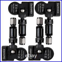 4x Tire Pressure Sensors TPMS Sensors Metal Valve Black for Dodge Charger 2022-2
