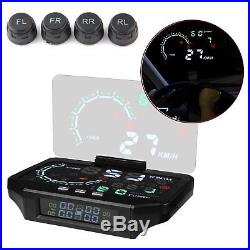 5.5 OBD II EUOBD Car HUD Head Up Display TPMS Auto Tire Pressure Monitor Sensor