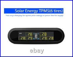 6 Internal Sensors Solar Wireless TPMS Car Tire Tyre Pressure Monitoring System