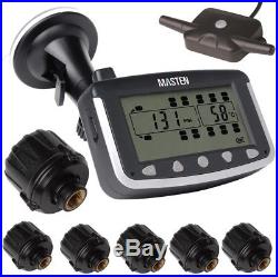 #6 TPMS LCD Tire Tyre Pressure Monitoring System 6 x External Sensors for Truck