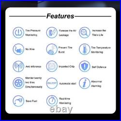 6 Tire TPMS Wireless Truck Tire Pressure Monitor 433.92MHz External Sensor