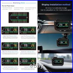 6 Tire TPMS Wireless Truck Tire Pressure Monitor 433.92MHz External Sensor