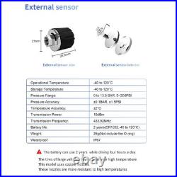 6 Tire TPMS Wireless Truck Tire Pressure Monitor 433.92MHz External Sensor