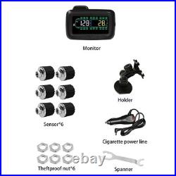 6 Tire TPMS Wireless Truck Tire Pressure Monitor 433.92MHz External Sensor