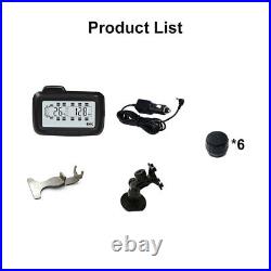 6 Tire Truck Car Tire Pressure Sensor Tyre TPMS Pressure Monitor System Control