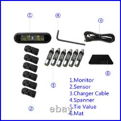 6pc Internal Sensors Wireless TPMS Real-time Car Tyre Pressure Monitoring System