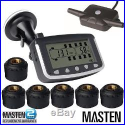 #6x Tyre Pressure Monitoring System Caravan Truck RV Sensor LCD 4WD Wireless 4x4