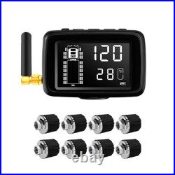 8 External Sensors Wireless TPMS Tire Pressure Monitoring System 433.92MHz Truck