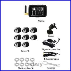 8 External Sensors Wireless TPMS Tire Pressure Monitoring System 433.92MHz Truck