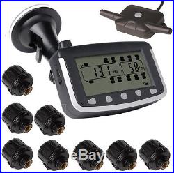 #8 TPMS LCD Tire Tyre Pressure Monitoring System 8 x External Sensors for Truck