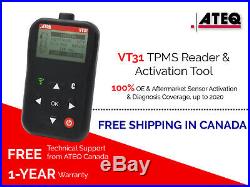 ATEQ VT31 Tire Pressure Sensor Reader and TPMS Reset Tool 100% coverage