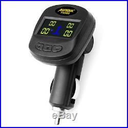 AUTO Wireless TPMS Tire Pressure Cigarette Lighter Monitor +4x Valve Cap Sensors