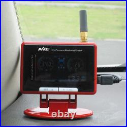 AVE Universal Car TPMS Red Monitor Tire Pressure Monitoring System 4 Sensors