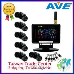 AVE Universal Truck LCD TPMS LCD 6 Sensors & 6m Antenna & LF Remote Control